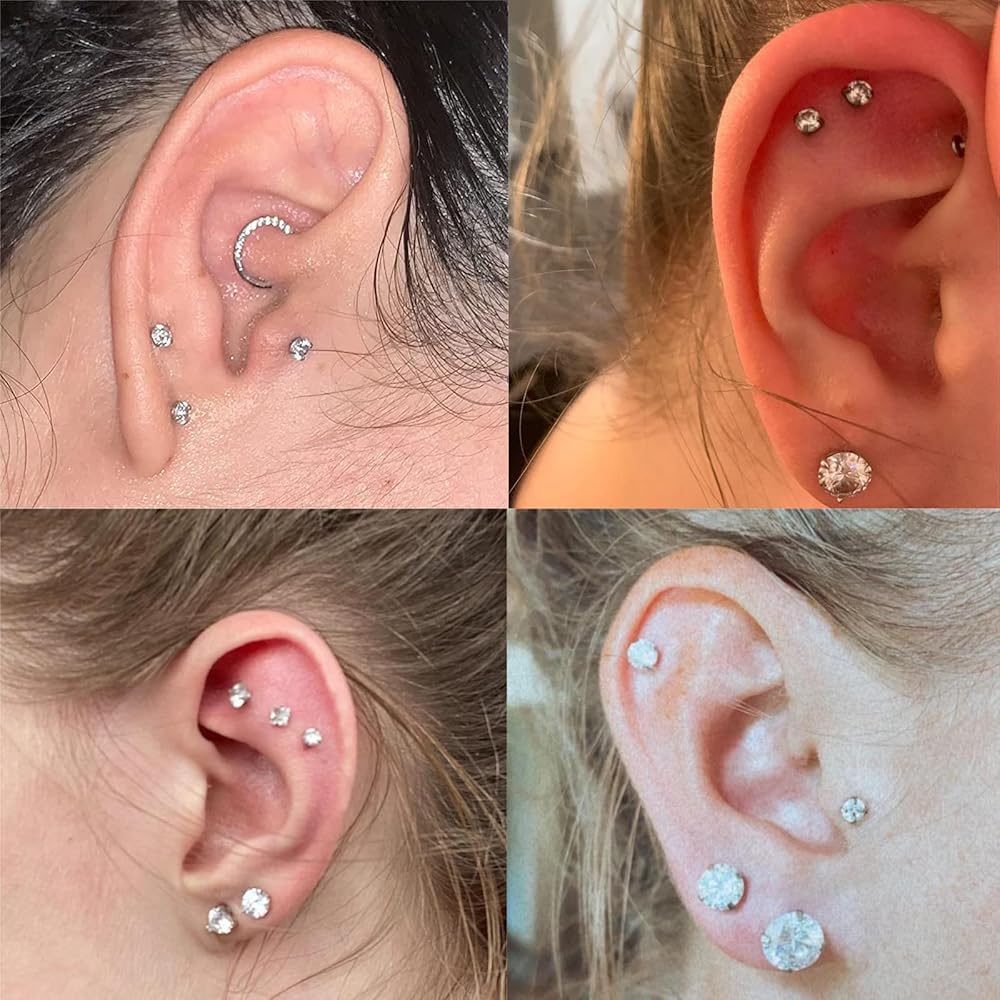 Piercing Labret Acciaio Inossidabile 16G - 25 Pezzi 8mm Per Labbra, Orecchie, Monroe - Foto 3