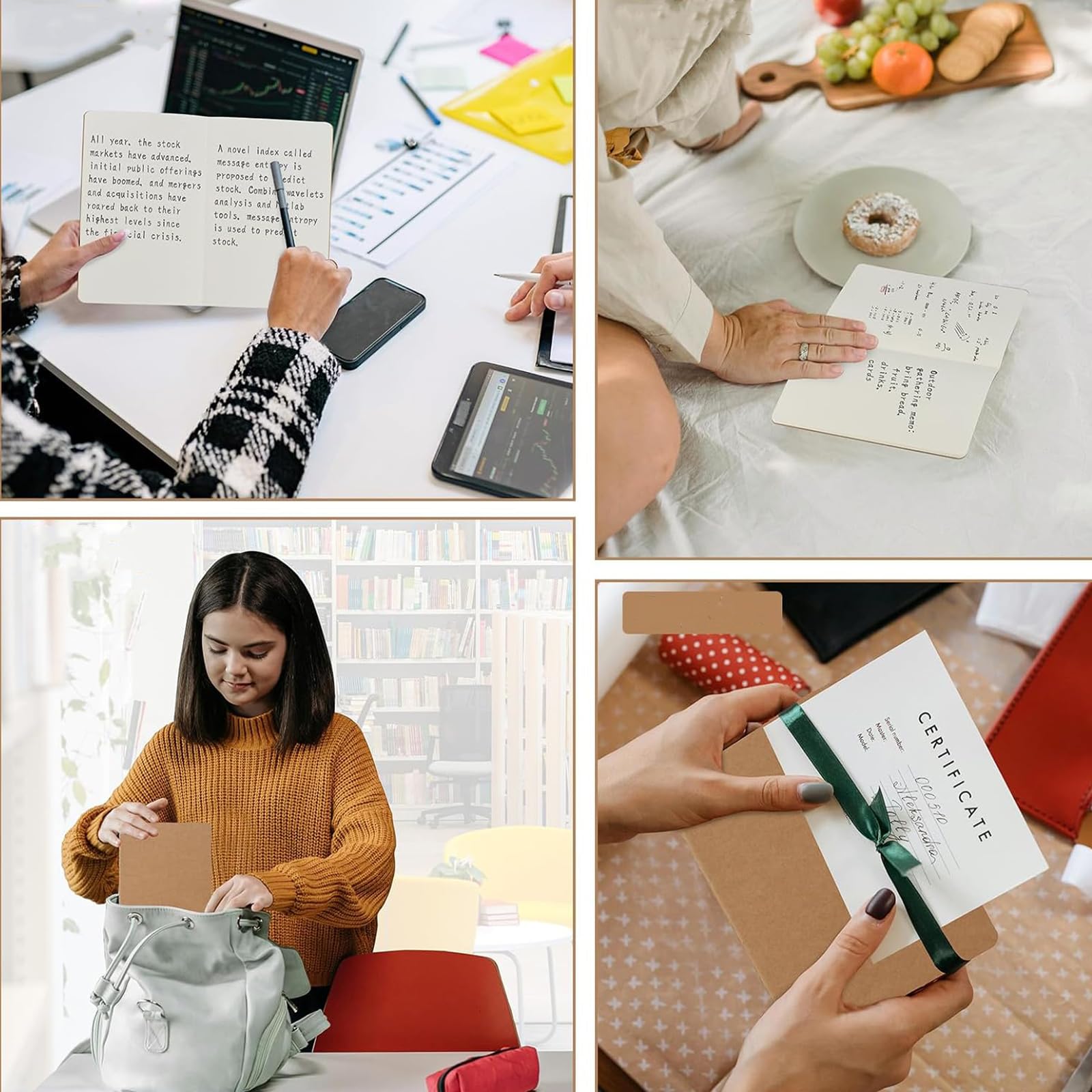 Adri 100 Cuadernos A5 lisos kraft, Páginas Blancas, Libretas de Notas para Escritura, Dibujo, Notebooks, Diario, Bloc de Notas, Escolar, Regalo, para Niños, Estudiantes.