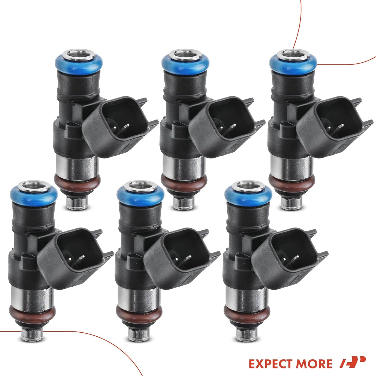 A-Premium Fuel Injectors Compatible with Ford Edge, Explorer, F-150, Flex, Mustang, Taurus, Transit-150 & Lincoln Continental, MKS, MKT, MKX, MKZ, 3.5L 3.7L, Replace# 0280158191, BR3Z9F593B
