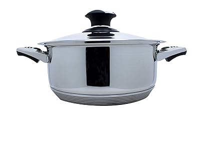 22cm Stainless Steel Casserole with lid.