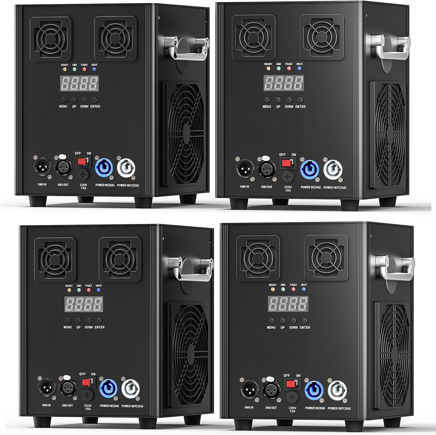Pyrotechnic Machine, 4PC Black 700W DMX Machines, Remote Control, for Parties Halloween Christmas Weddings Sporting Events