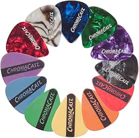 Palhetas de guitarra ChromaCast CC-SAMPLE Sampler, pacote com 12 unidades