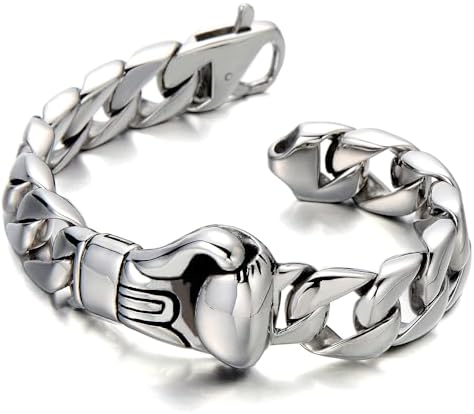 Unique Mens Stainless Steel Curb Chain Link Bracelet with Boxing ...