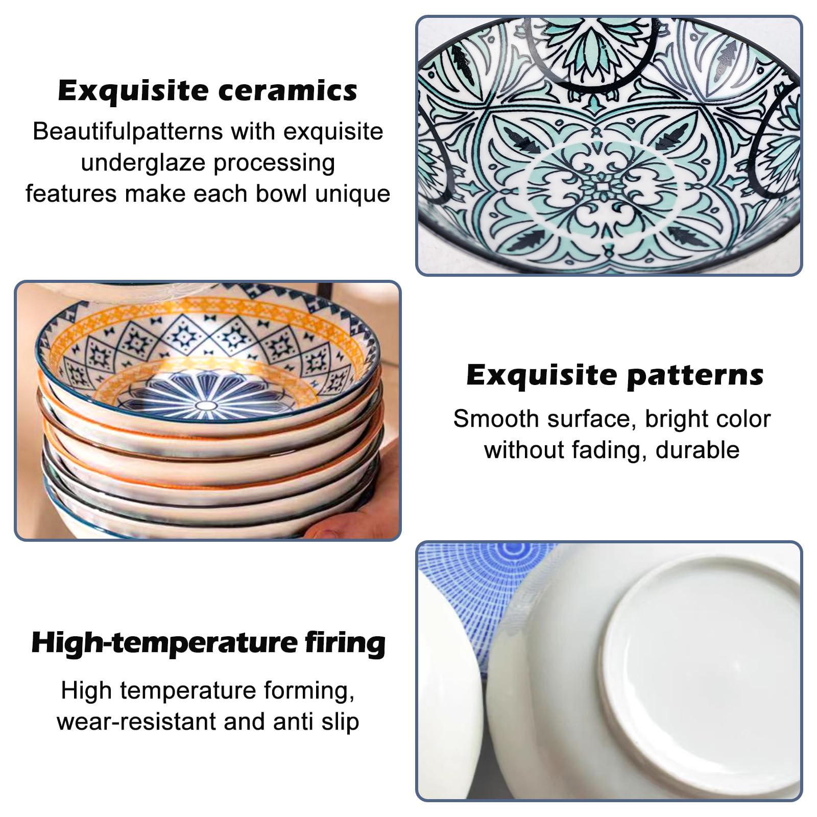 PORFOYO Set di 8 ciotole in ceramica per salse e spezie, resistenti al calore, perfette per snack, dessert e contorni (Ø 10 cm, colorati)