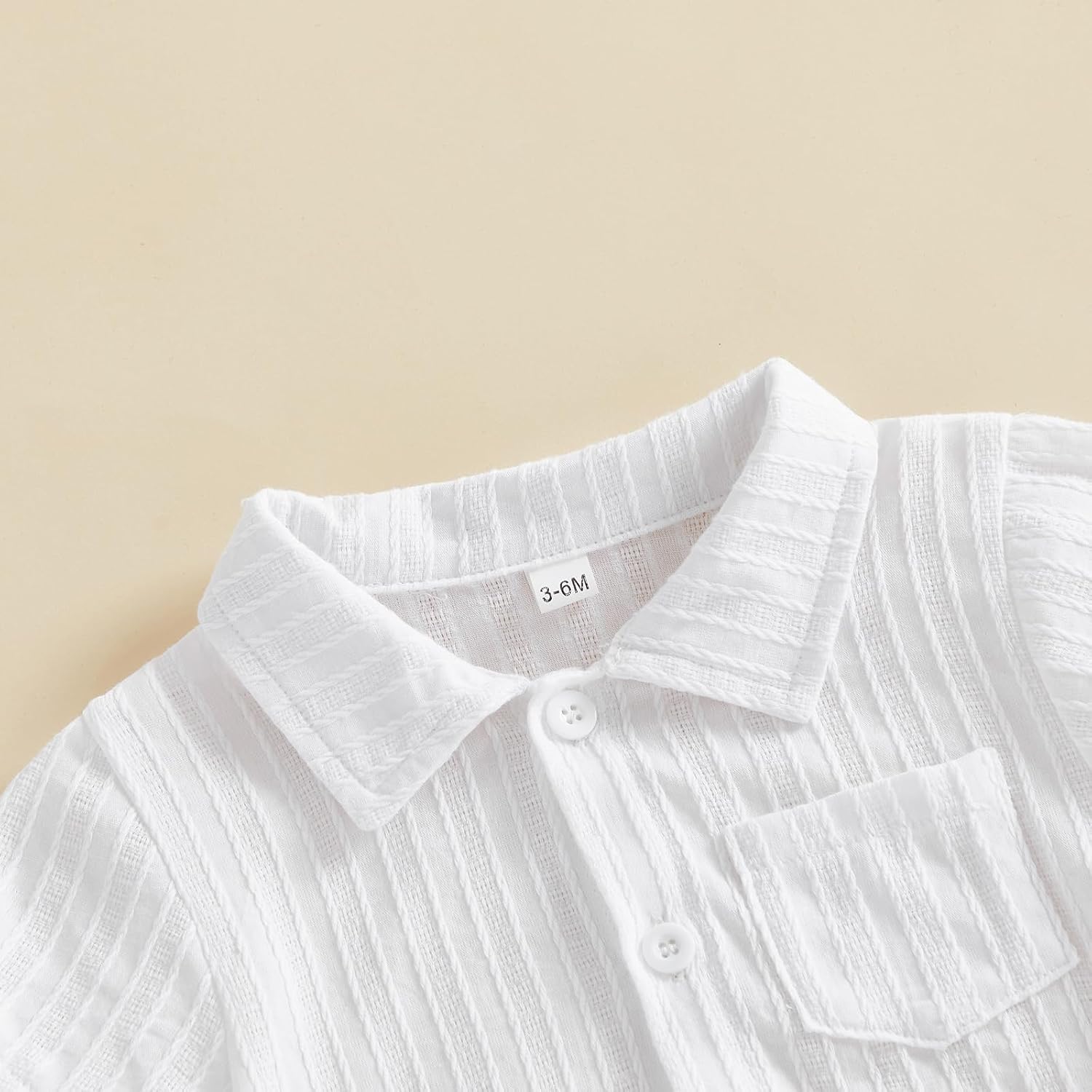 Balaflyie Baby Boy Shirt Romper Button Down Collared Bubble Bodysuit | Infant Summer Formal Bodysuit, Newborn Solid Color Short Sleeve Collar Romper, Toddler Button-up Shirt with Pocket