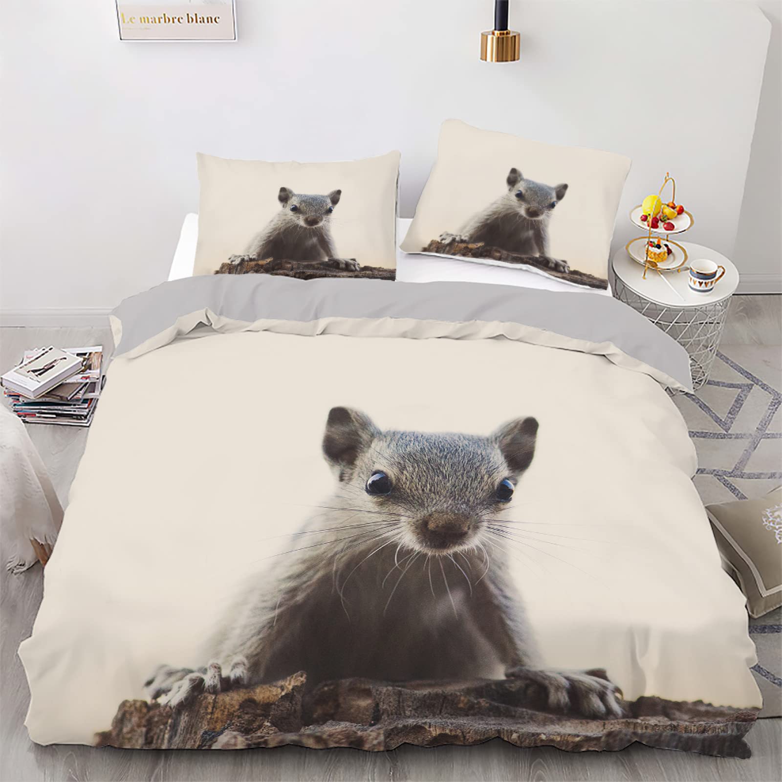 Parure de lit 140x200 microfibre haut de gamme et taie d'oreiller 65x65 respirante