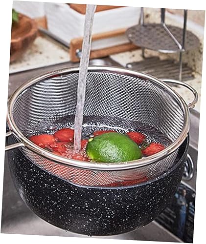 Miniatura 8 de KICHOUSE Cuenco de lavado de arroz, colador de acero inoxidable, doble asa, colador de verduras, coladores para cocina, fideos, cesta de colador