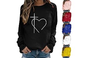 Lastesso Graceful Easter Tops for Women - Adorned with Heart & Jesus Cross