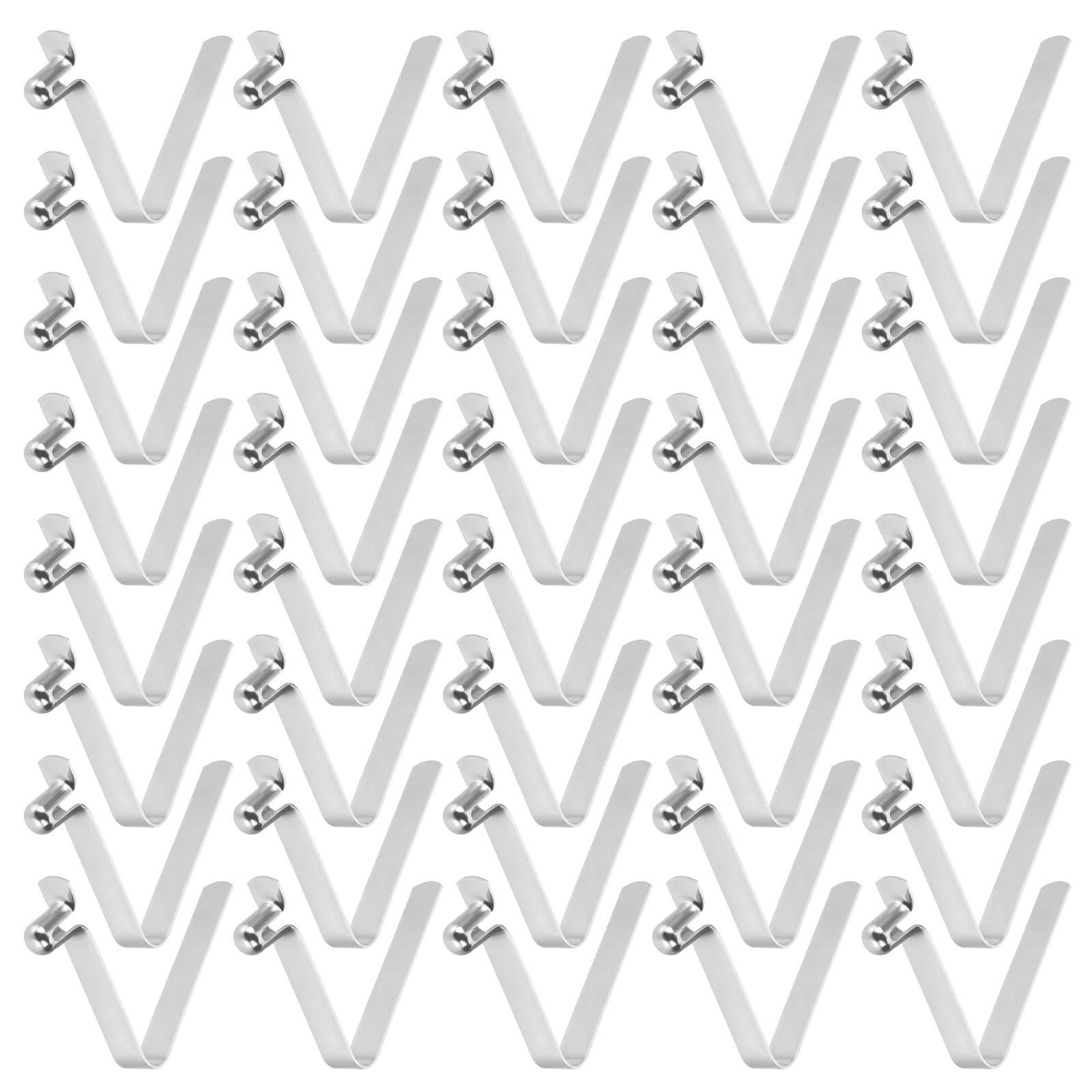 sourcing map 40pcs Single Button Kayak Paddle Snap Spring Clip 5.5x8.5x33.5mm 65Mn Spring Steel V-Shaped Hollow Lift Telescopic Locking Tube Pole Clips for Tent Umbrella Camping — image 1