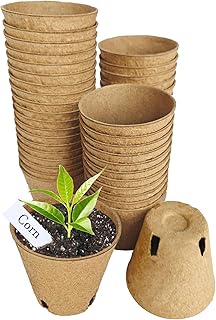 Napia Peat Pots Seed Starter - 45 Pack 3.15 inch Biodegradable Seed Star...