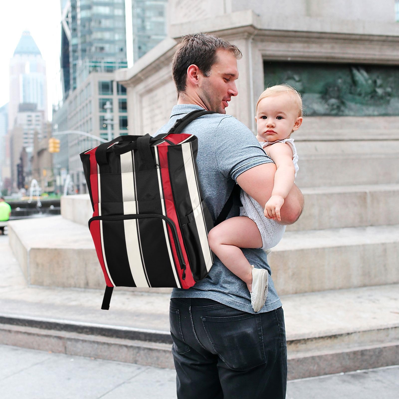 Borse per pannolini grandi, unisex, per viaggi, con tasti di