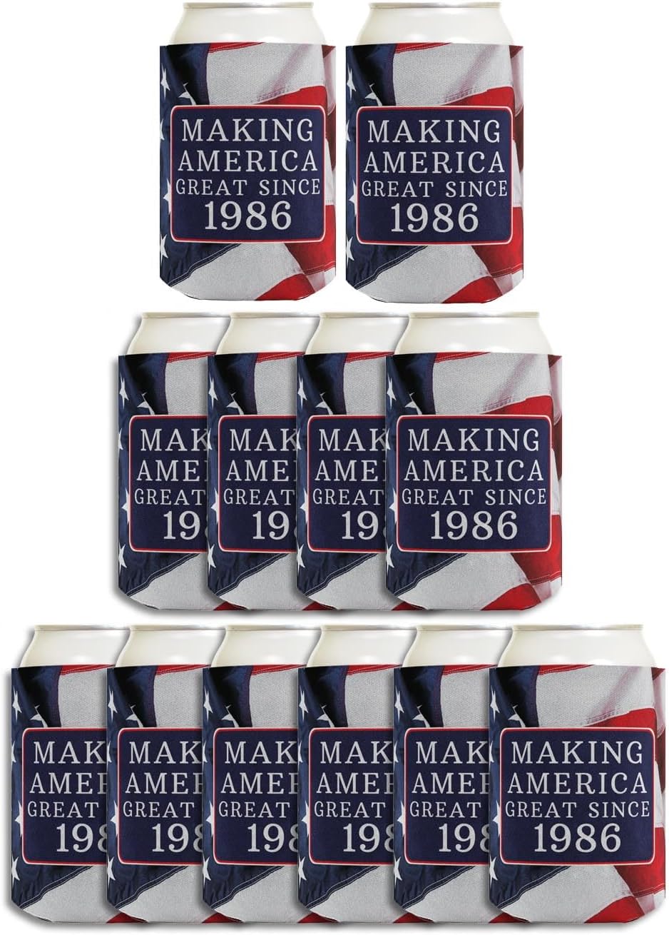 40th Birthday Gift Ideas Making America Great Since 1986 40th Birthday Decorations 12-Pack Can Drink Thermocoolers