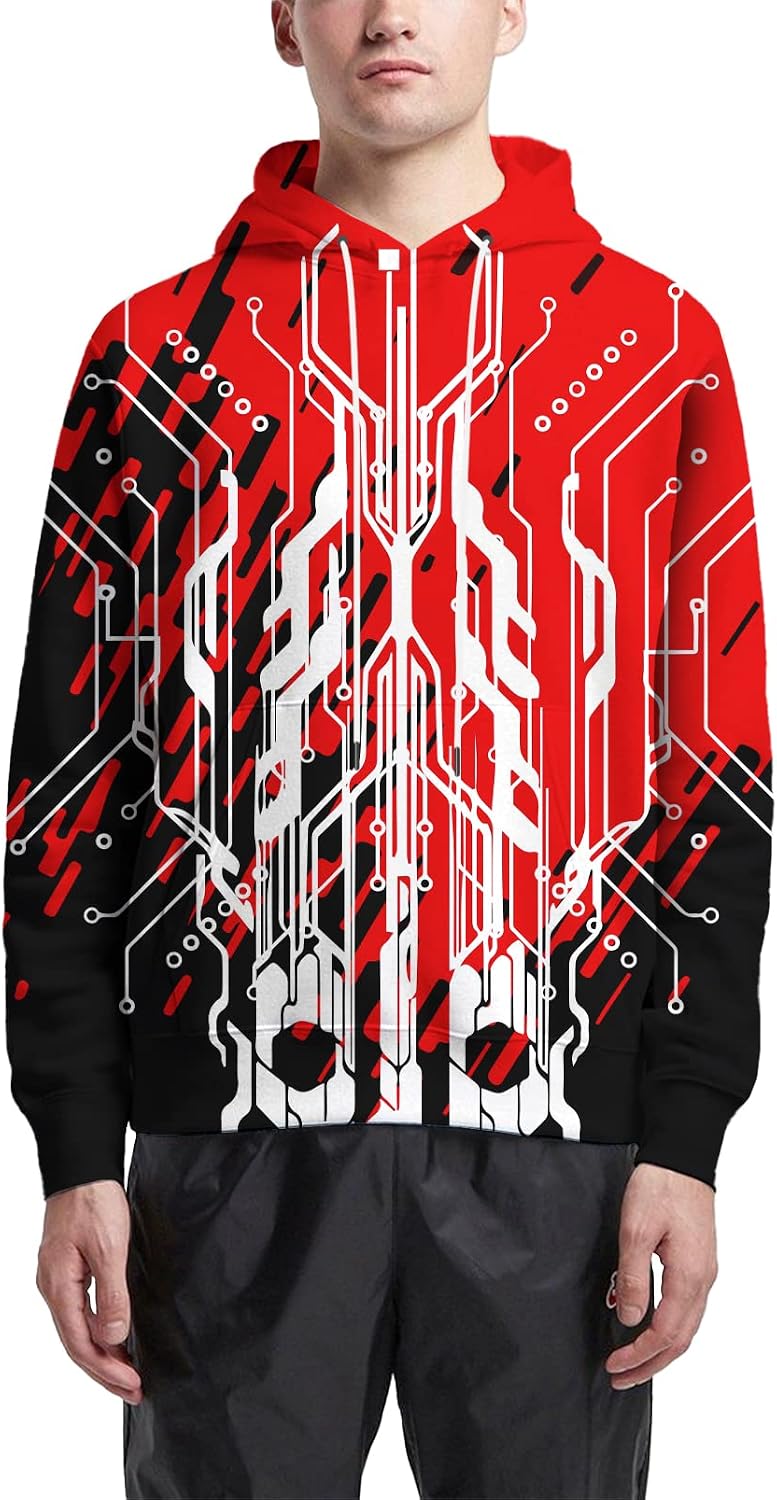Asylvain Unisex Graphic Hoodies 3D Cool Design Print Colorful Hooded Sweatshirt for Men and Women