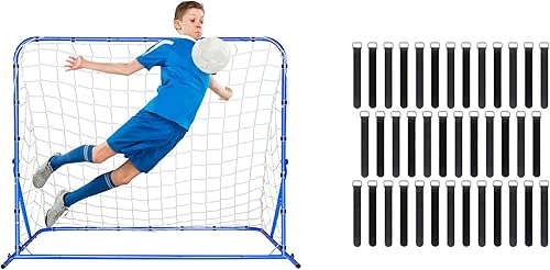 Red de portería de fútbol de 5 x 4 pies con red de fútbol con correas de cierre de velcro