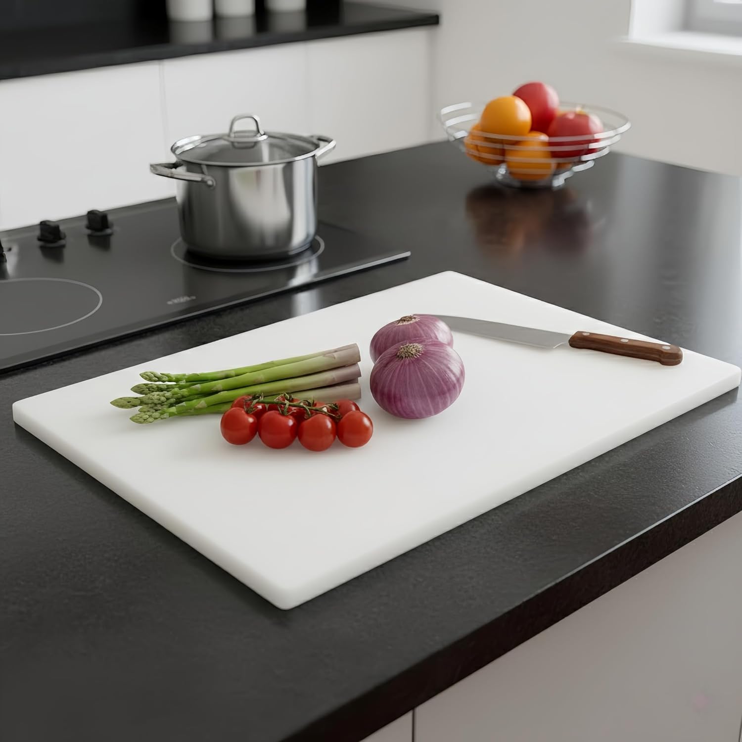 Commercial Cutting Board, Plastic Poly Kitchen Board Dishwasher Safe, Heavy Duty Food Prep Surface for Restaurant Use (24"L x 18"W x 0.57"Th)