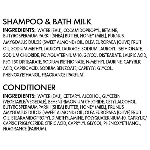 Miniatura 3 de SheaMoisture Baby Essentials, Champú nocturno y leche de baño + acondicionador profundo, miel de manuka y lavanda, probado por pediatras,