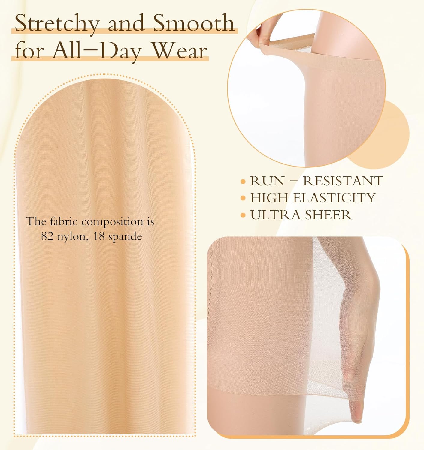 2Pairs Nude Pantyhose, High Waist Rip-Resistant Pantyhose for Women Nude for Women Hosiery for Daily We (Suitable for those weighing under 75kg or with a waist of 24-80cm) - Image 4