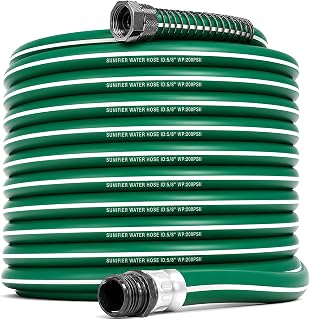 Hybrid Rubber Garden Hose 100 ft with Heavy Duty Solid Fittings | Flexible, Kinkless, Lightweight Water Hose for Outdoor Lawn Watering, Car Washing - Burst 500 Psi (100 ft)