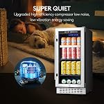 BODEGA Beverage Cooler 15 Inch Hold 100 Cans,Under Counter/Freestanding Beverage Refrigerator Glass Door,Built-In Bar Fridge Perfect For Beer,Soda Drink,Home Use/Basement