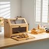 bread basket with shopping board bread bin bamboo eco bread box storage box kitchen bread storage bread bread container visualized for bread roasted bread wood color 39 x 26 x 32.5 (l x w