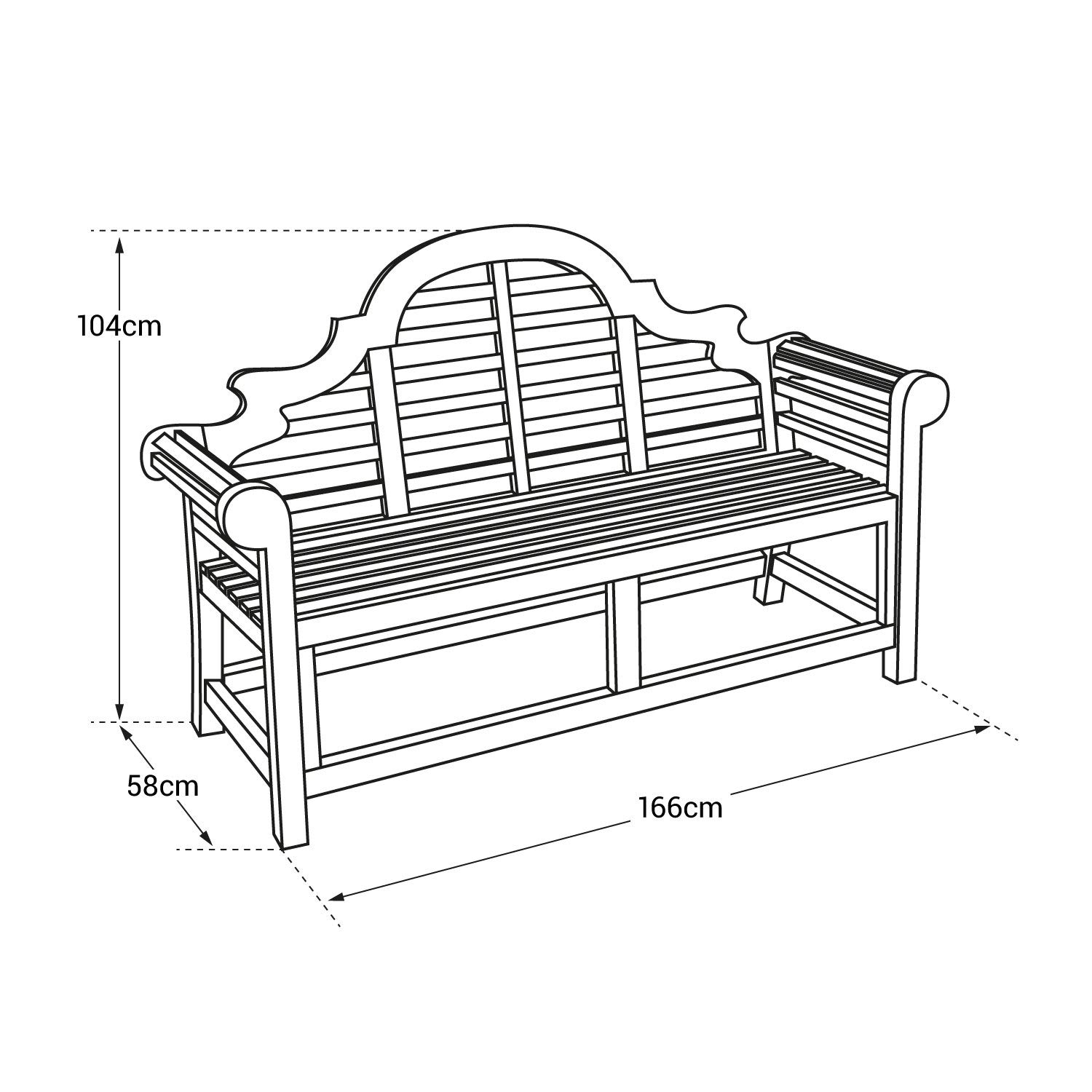 Happy Garden Banc de Jardin en Teck 150cm Java