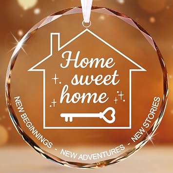 House Warming Gifts New Home, Housewarming Gifts for Women, Men, Couple, Homeowner, New Home Gift Ideas - Glass Christmas Ornament