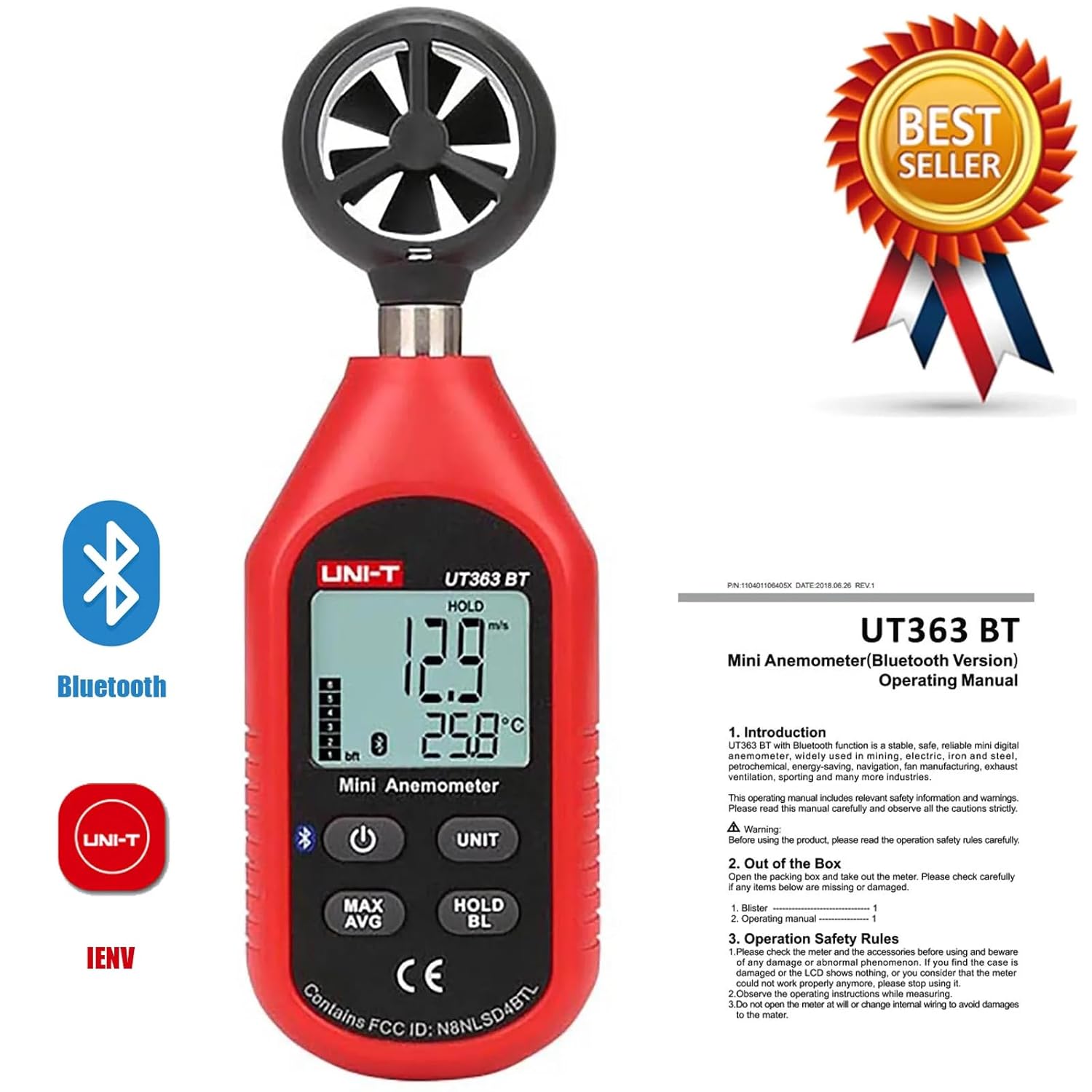 UNI-T Uni-Trend Hygrometer UT383 : Mini Light Meters with Certificates: CE, UKCA 200,000 LUX Digital Luxmeter Luminance Lux Fc Test Max Min Illuminometers Photometer