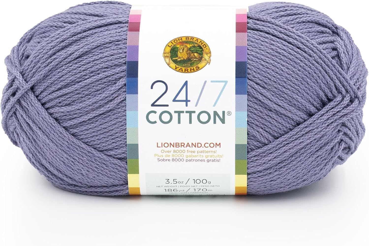 Lion Brand Yarn - 24/7 Cotton - 6 Skein Assortment (Potpourri)