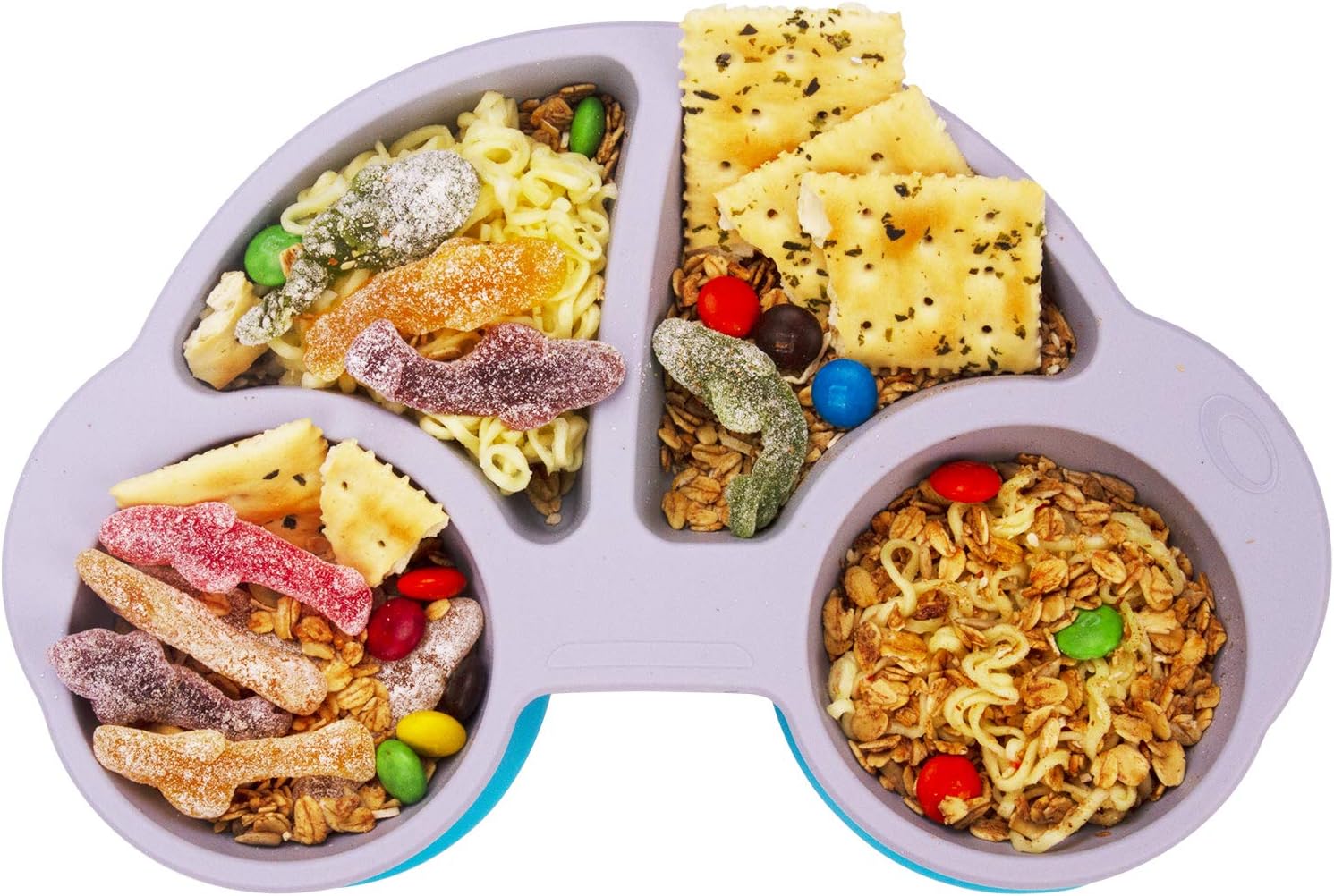 Qshare Toddler Plates, Portable Baby Plates for Toddlers, BPA-Free Strong Suction Plates for Toddlers, Dishwasher and Microwave Safe Silicone Placemat 10x7x1''