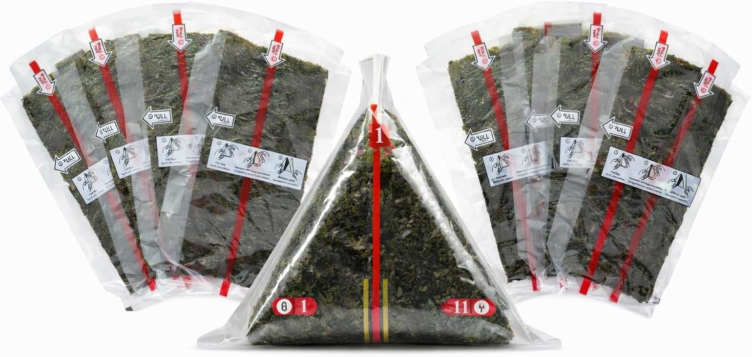 Onigiri Wrapper with Nori Separator, Rice Ball Packaging to Keep Seaweed Crispy, Disposable Japanese Onigiri Wrapper, 100 Count | Onigiri separator