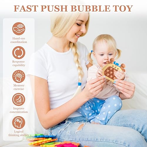 Miniatura 5 de Juguete de empuje rápido con luces, juguete de empuje rápido con luces, juego de burbujas de empuje rápido, juguete iluminado para niños, niños y