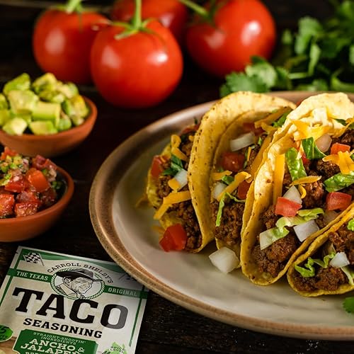 Miniatura 5 de Carroll Shelby's Original Texas Brand Ancho & Jalapeño Taco Seasoning  Mezcla audaz de calor medio y sabor para tacos y carnes (paquete de 12)