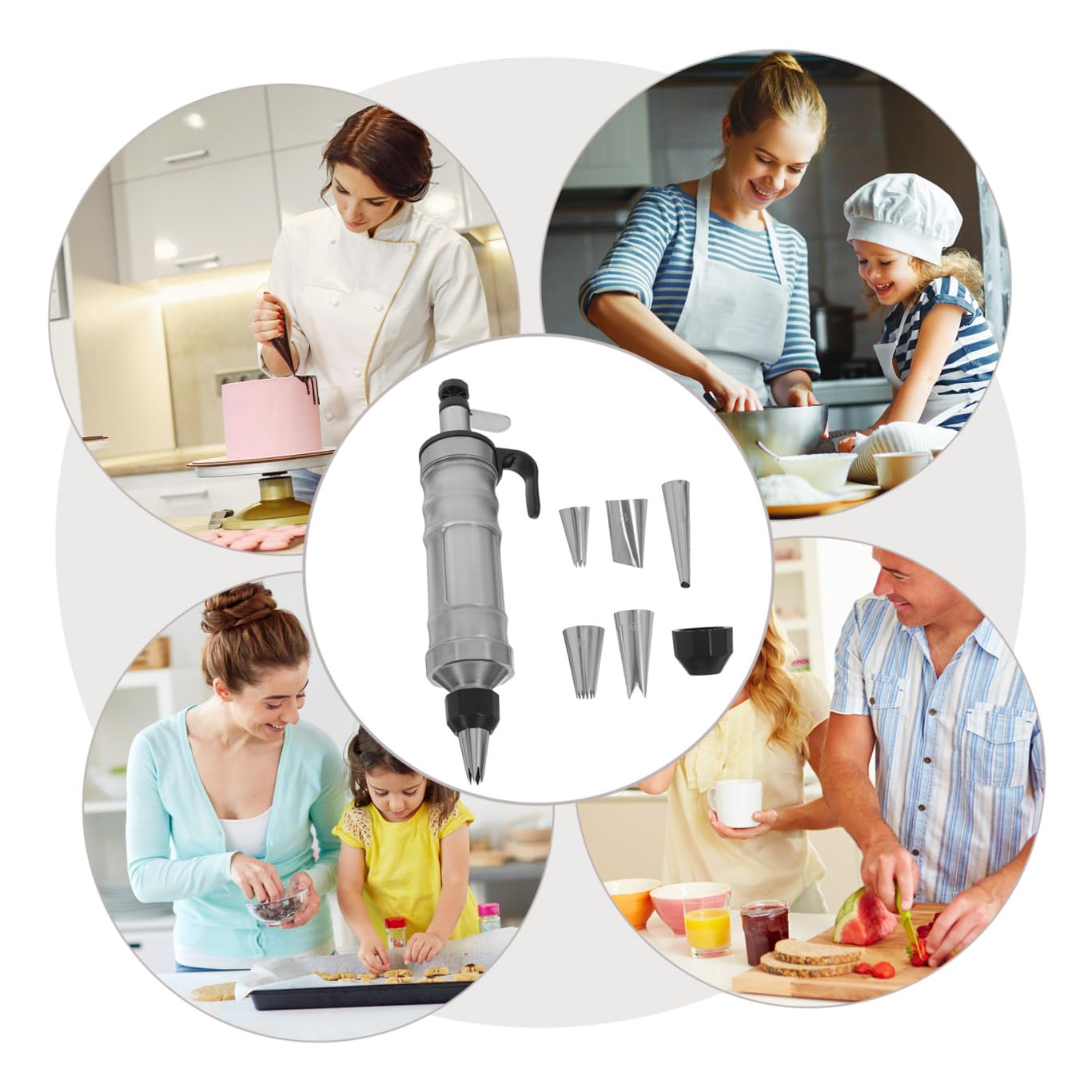 Uonlytech Outil de Décoration Gâteau Inoxydable Détachable et Résistant Ustensile Pratique pour Pâtisserie Maison Kit Fabrication Biscuits et Cupcakes Matériel Pâtisserie Professionnel