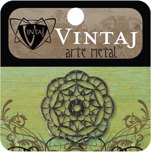 Vintaj 1-Piece Kaleidoscope Filigree Pendant, 28.5mm by Vintaj