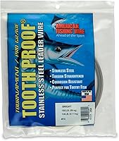 Vista 60 de AFW Alambre Líder Duro de Una Hebra de Acero Inoxidable a Prueba de Dientes - Brillante y Camuflaje para Tiburón, Barracuda, Caballa Real, Wahoo