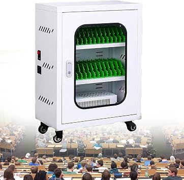 Charging Cart - 30/40/50 Bay Mobile Storage Tablet Charging Cabinet for Multiple Devices | & Classroom Storage Cart - Efficient and Organized Charging Solution,30-Laptopcomputer