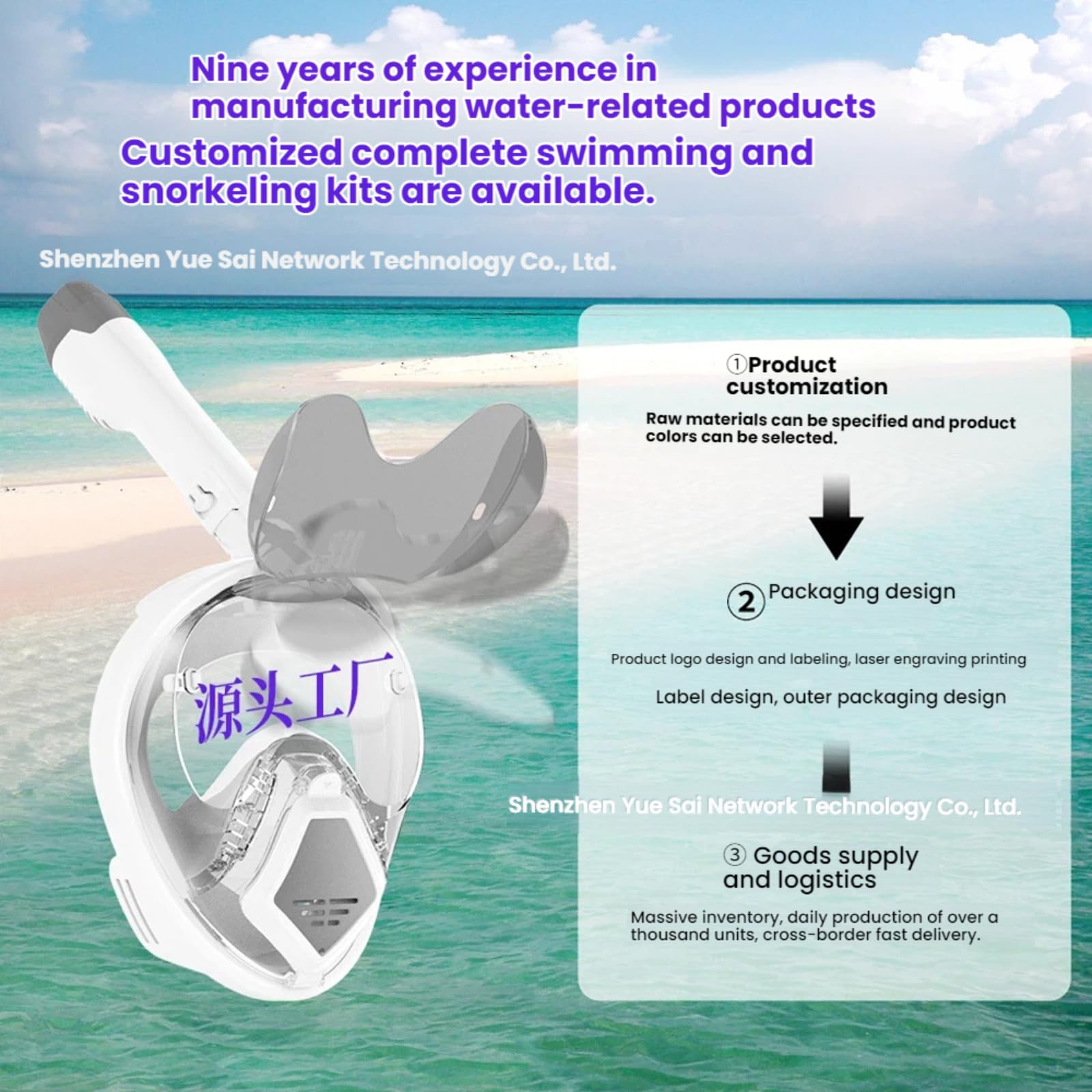 Maschera da snorkeling integrale, anti appannamento, a prova di perdite, panoramica, ampia vista, Dry Top, maschera subacquea con cinghia regolabile per la testa per adulti e bambini, per snorkeling