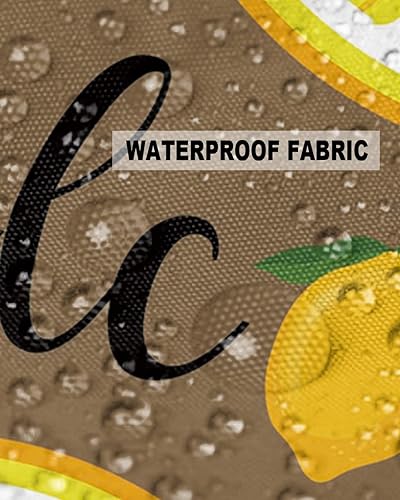 Miniatura 6 de Juego de 2 fundas de almohada impermeables de limón para exteriores para muebles de patio, decoración de frutas de verano, plantas, hojas verdes y