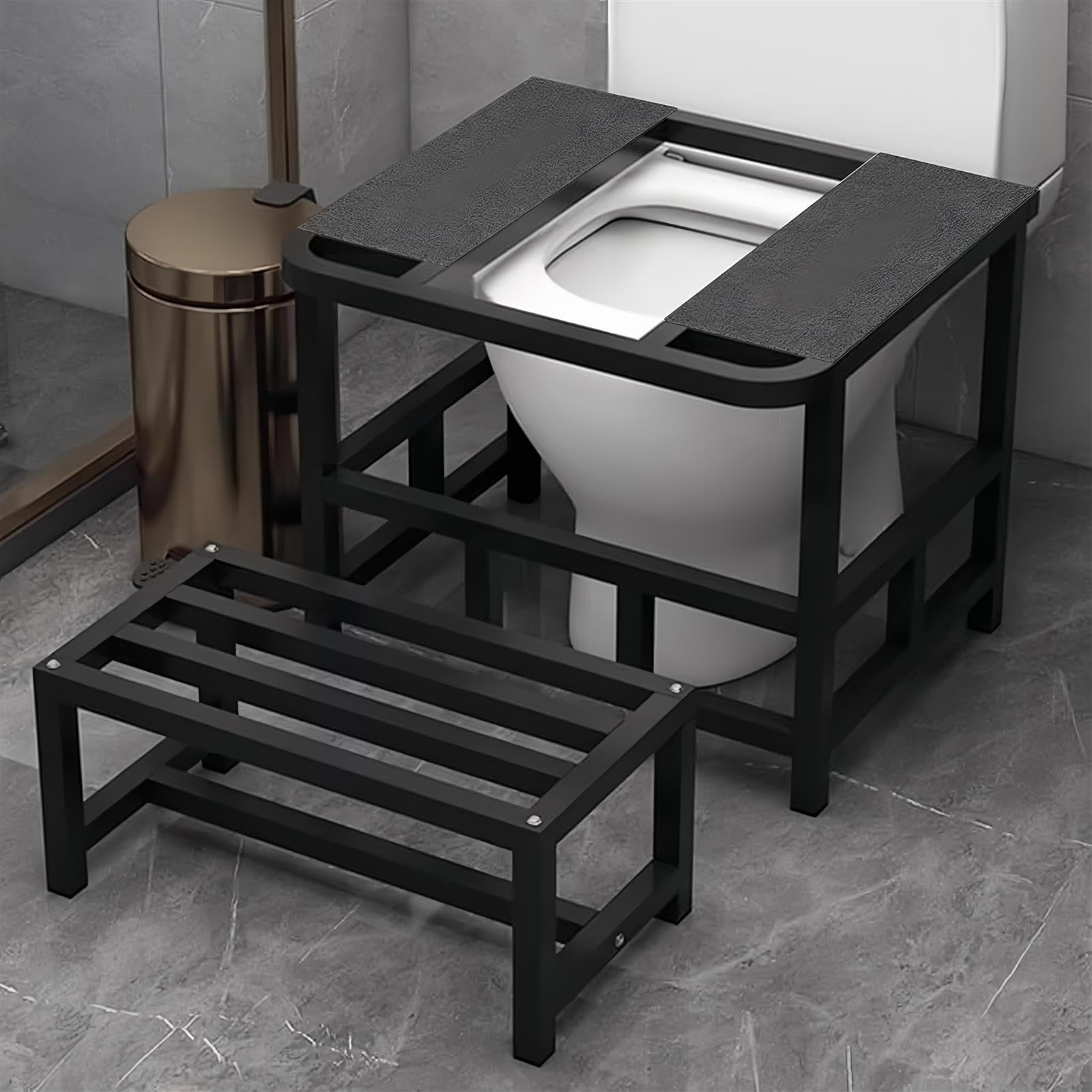 Cadre de conversion de WC stable à design en arc renforcé et patins de sécurité