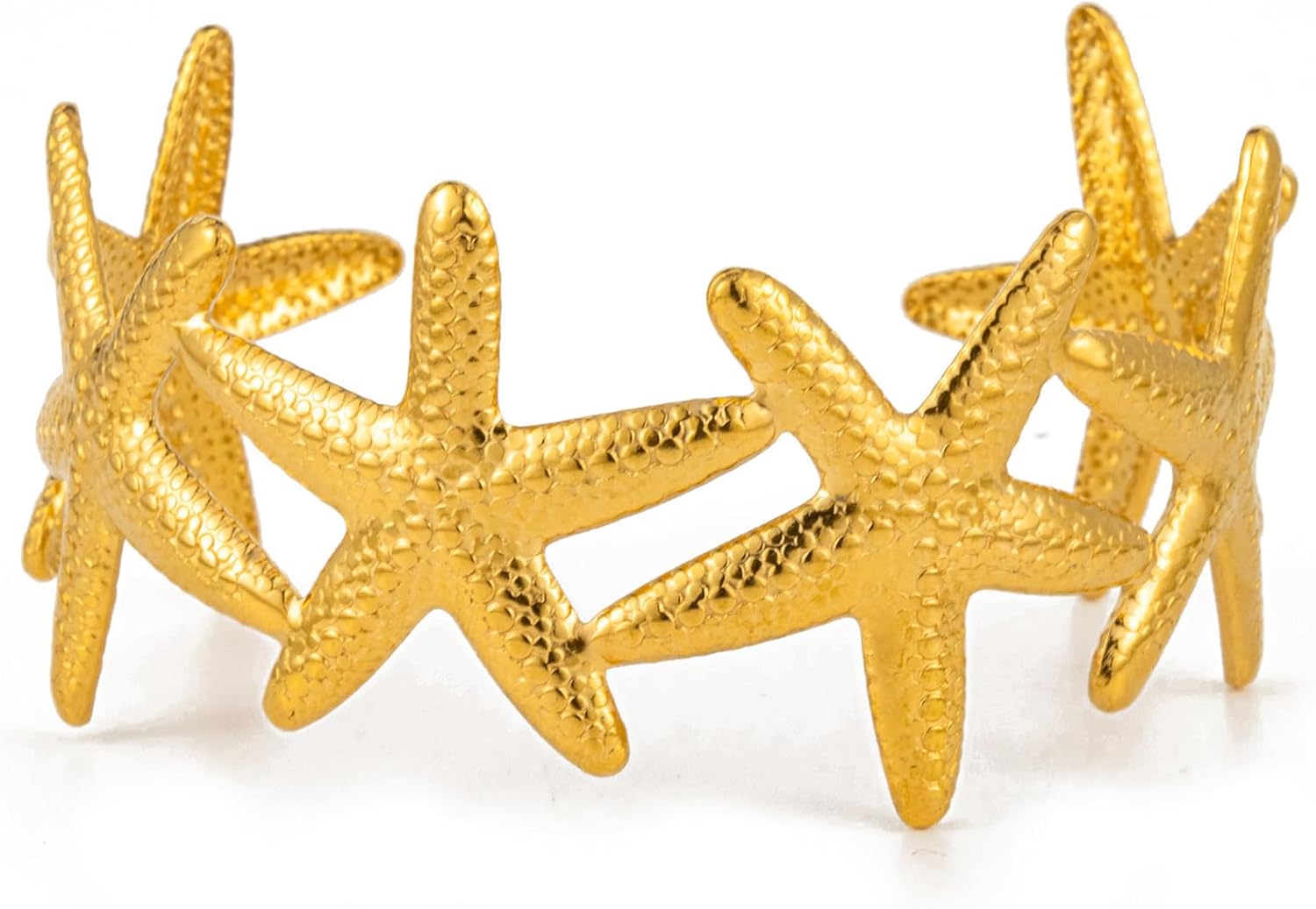 Gold Starfish/Sun Cuff Bracelet for Women Summer Beach Bracelet Adjustable Statement Bracelets Coastal jewelry