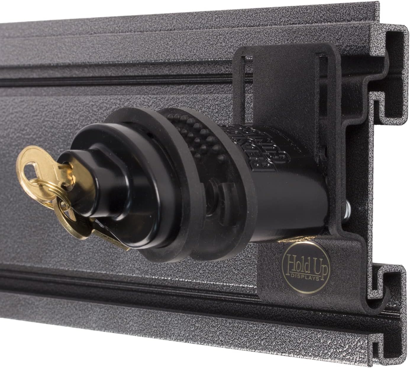 Hold Up Displays Horizontal Rifle or Shotgun Display With Trigger Lock for 3 inch Standard Slatwall HD71-B-3SW