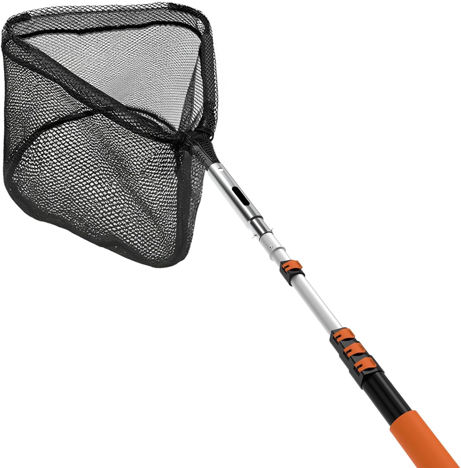 SISIUPASSIE - Retino per piscina da 4,8 m, con asta telescopica, pieghevole, con rete a maglia fine per la pulizia, stabile per piscine fuori terra e da incasso