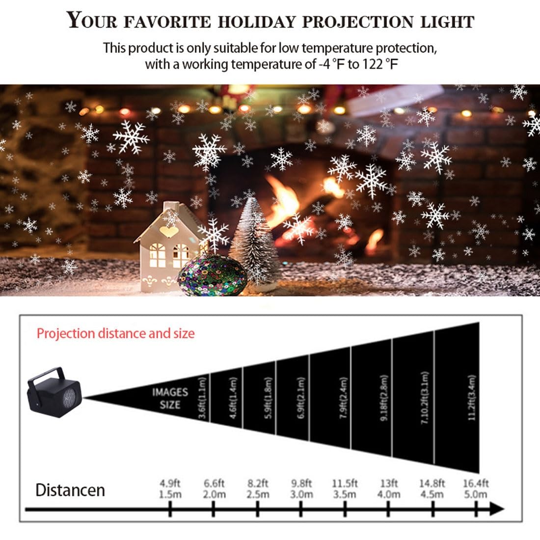 Proyector de luz de nieve de Navidad, luces LED de nieve, rotación de luz para día de San Valentín, Navidad, Halloween, vacaciones, fiesta, boda, jardín, casa, decoración de paisaje, 12025AQ