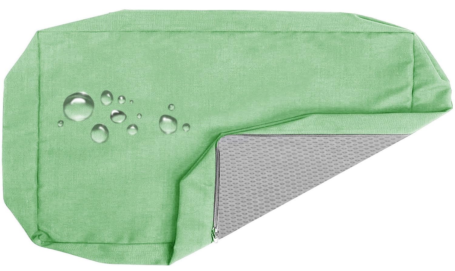 Fodera per Cuscino Esterno Impermeabile con Cerniera Copricuscino di Ricambio per Panca Divano Sedia da Giardino Antiscivolo Resistente ai Raggi UV Lavabile(verde chiaro,200x50cm/79x20in)