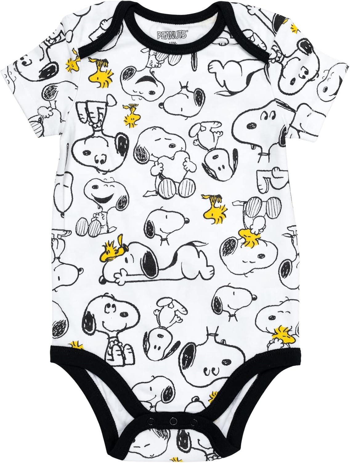 Peanuts Snoopy Charlie Brown Baby 5 Pack Bodysuits Newborn to Infant