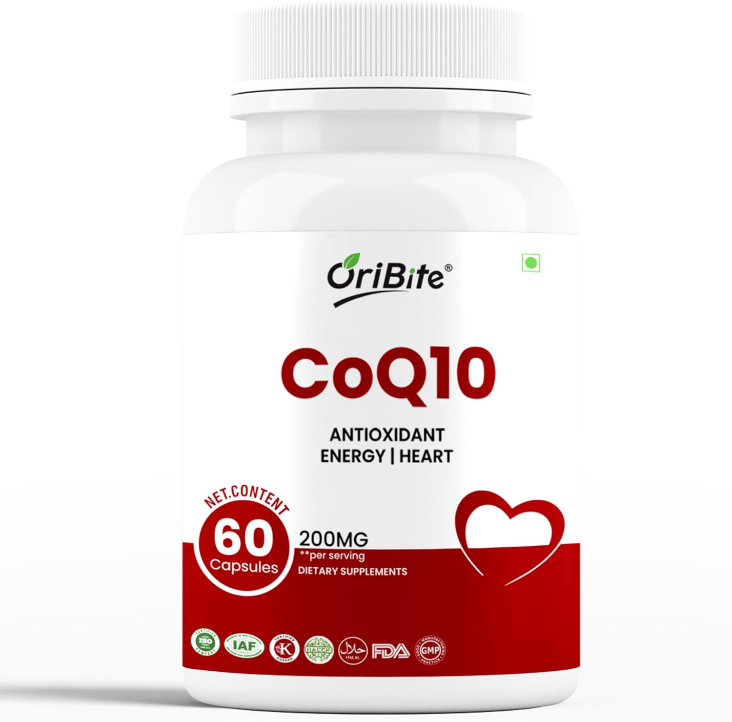 CoQ10 200mg, 60 Veggie Capsules | Coenzyme Q10 Supplement for Cellular Energy & Heart Support | Antioxidant Support Formula | Ubiquinone Dietary Supplement