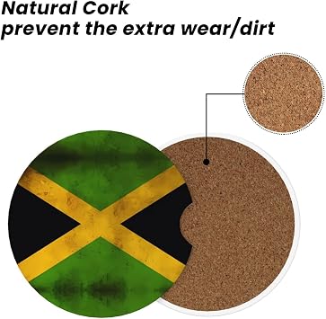 Phayah Old Jamaican Flag Car Coasters 2 Pack 2.56