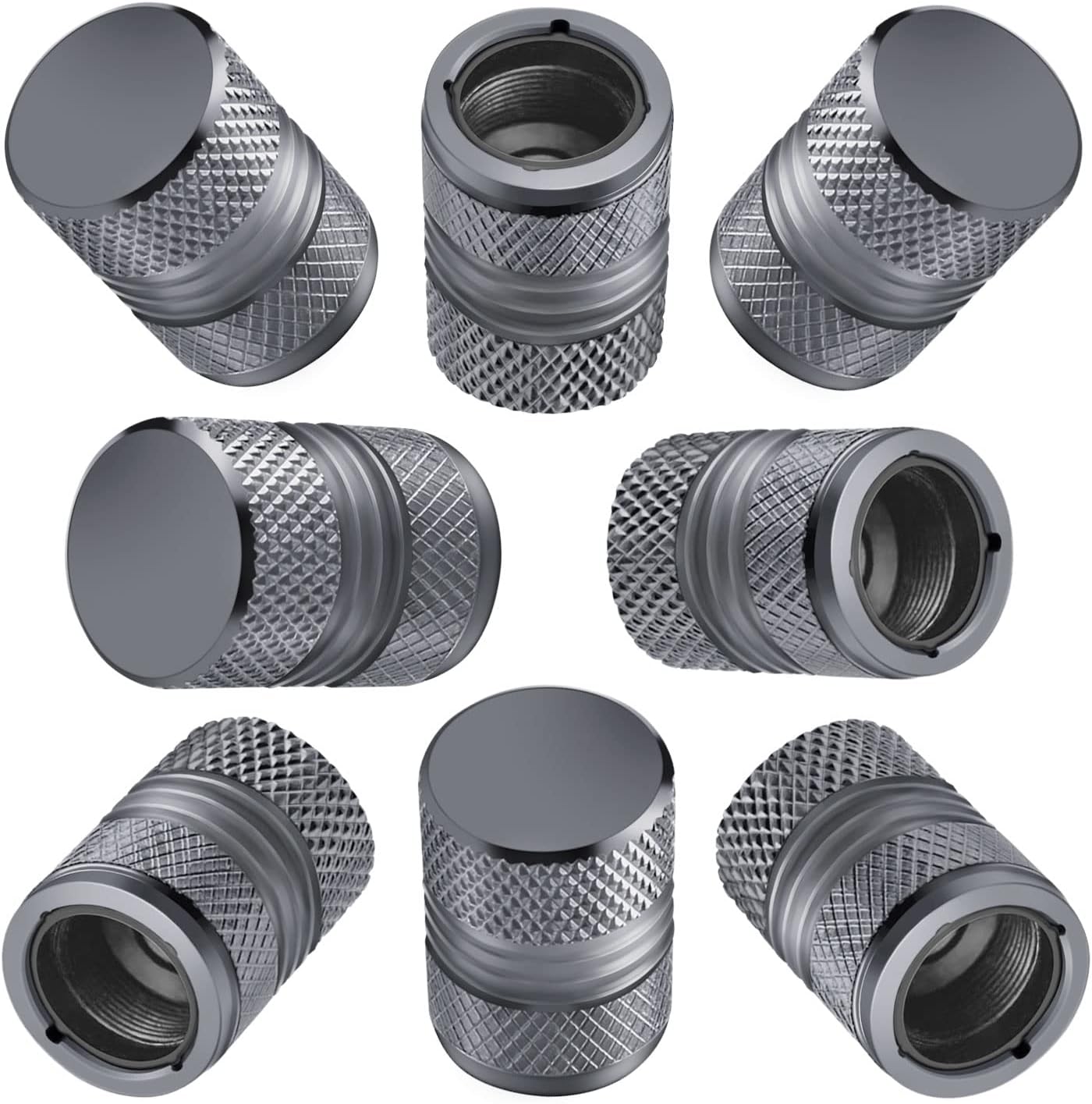 Germban 10pcs Gray Plastic Tire Valve Stem Caps TPMS Tire