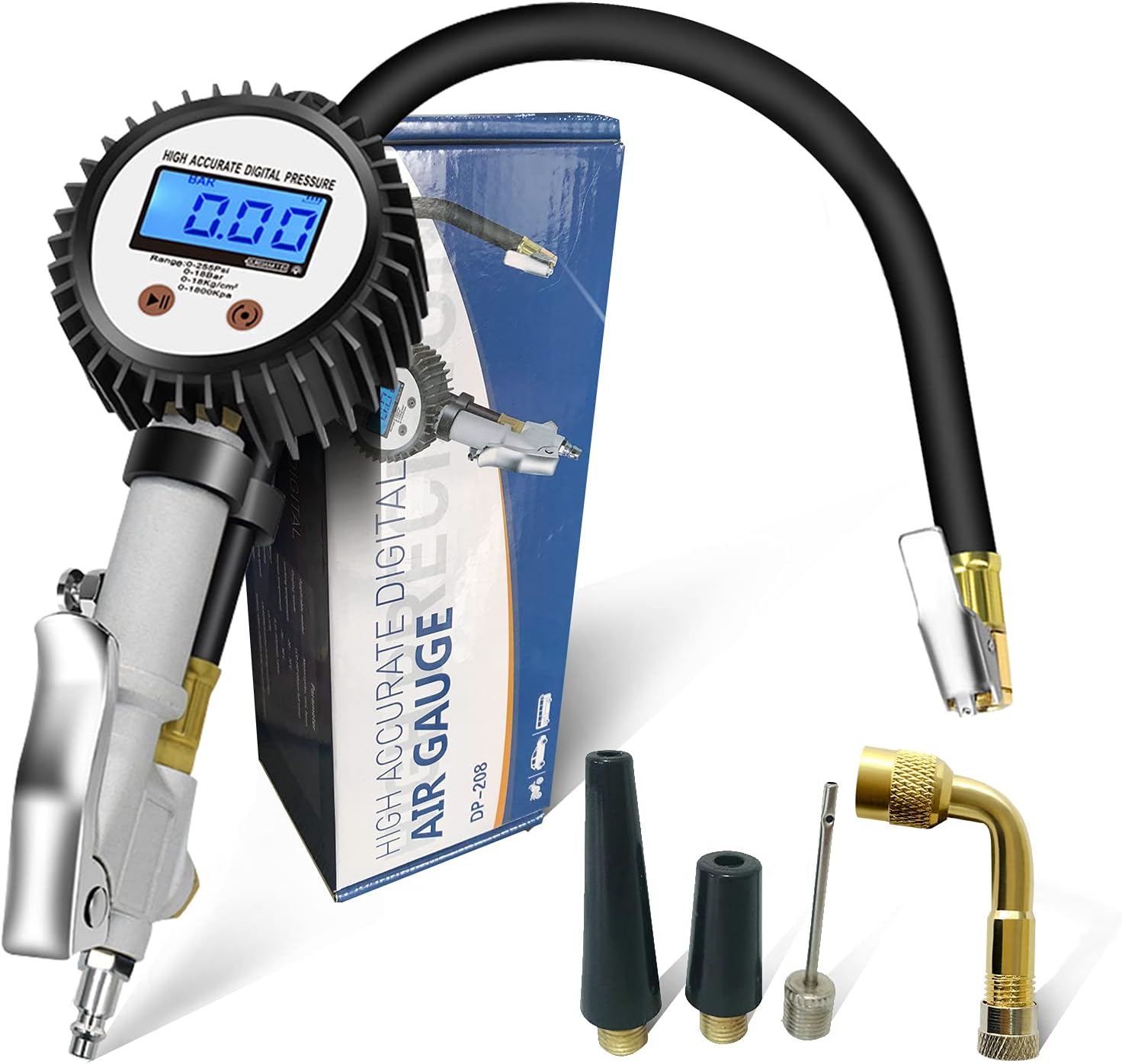 JACO FlowPro Digital Tire Inflator Gauge (200 PSI) with