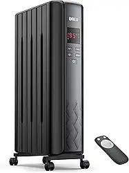 Dreo Aquecedor do radiador, aquecedor elétrico portátil de 1500W com controle remoto, 4 modos, proteção contra superaquecimento e tombada, temporizador 24h, termostato digital, silencioso, interior